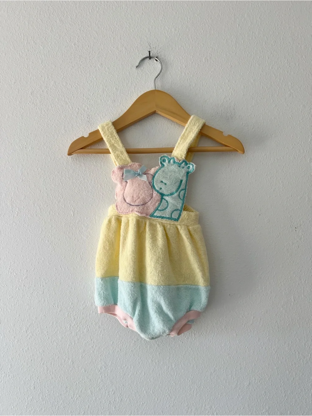 CARTERS | Vintage Terry Romper Giraffe Lion 80s 90s | 12 mos